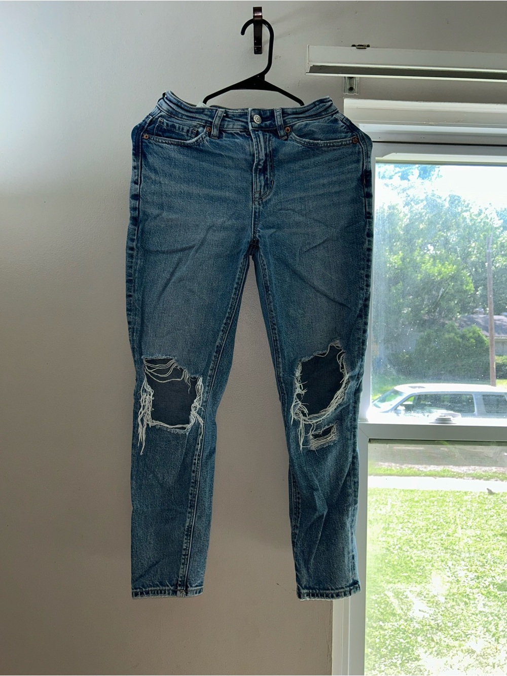 American Eagle Outfitters Ripped Blue Boyfriend Jeans